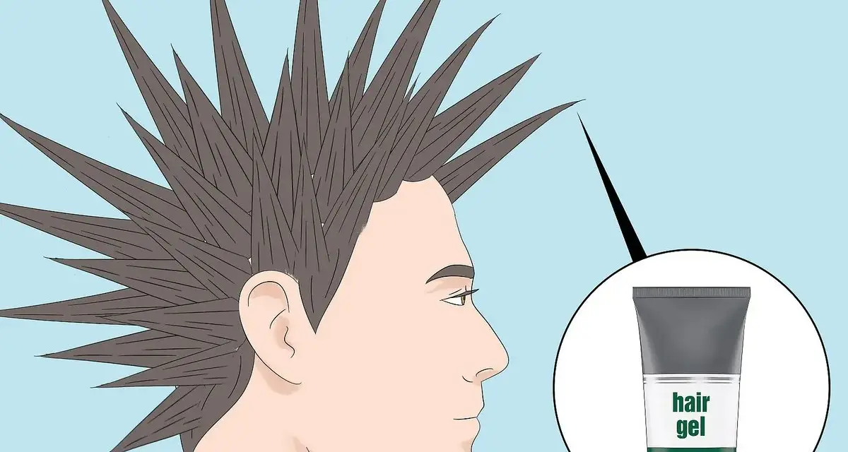 Un hombre con un mohicano en pico, peinado con gel para el cabello de máxima fijación.