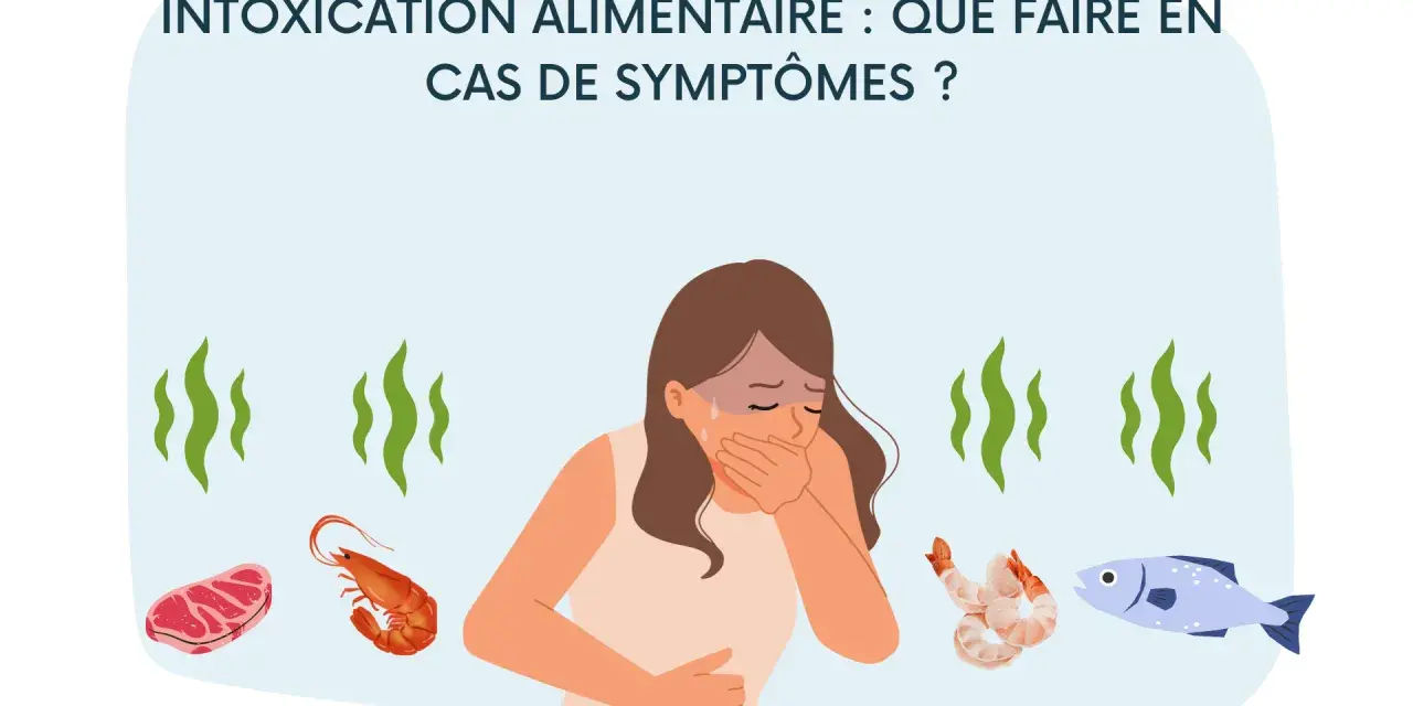 Une femme souffre de symptômes d'intoxication alimentaire. Que faire en cas de symptômes ? Viande, crevettes, poisson.