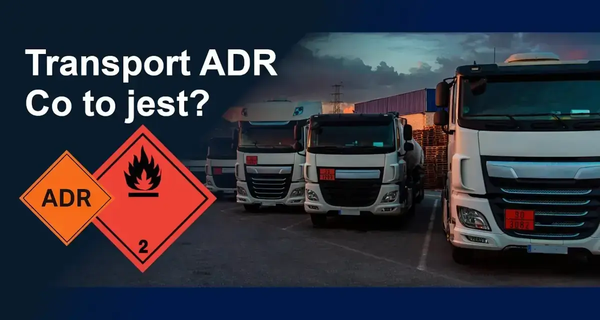 Ciężarówki z oznaczeniami ADR, symbolizujące transport materiałów niebezpiecznych. Dowiedz się, adr co to jest i jakie są zasady przewozu.