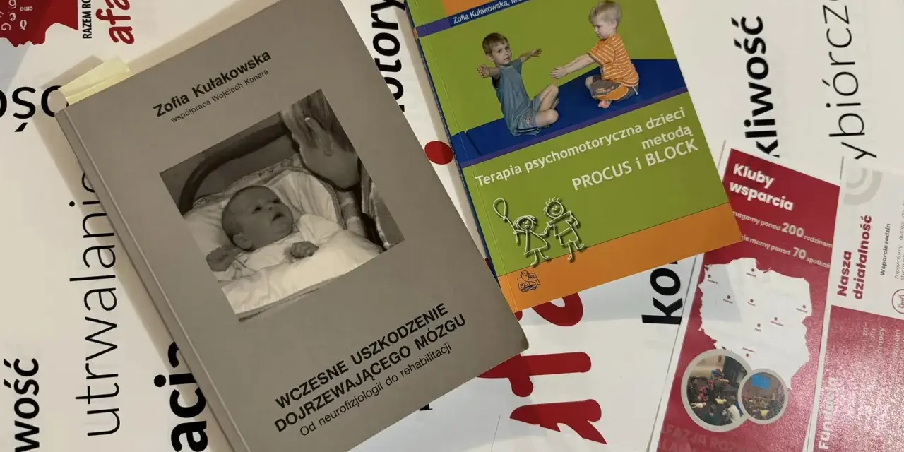Książki o afazji: "Wczesne uszkodzenie dojrzewającego mózgu" i "Terapia psychomotoryczna dzieci".