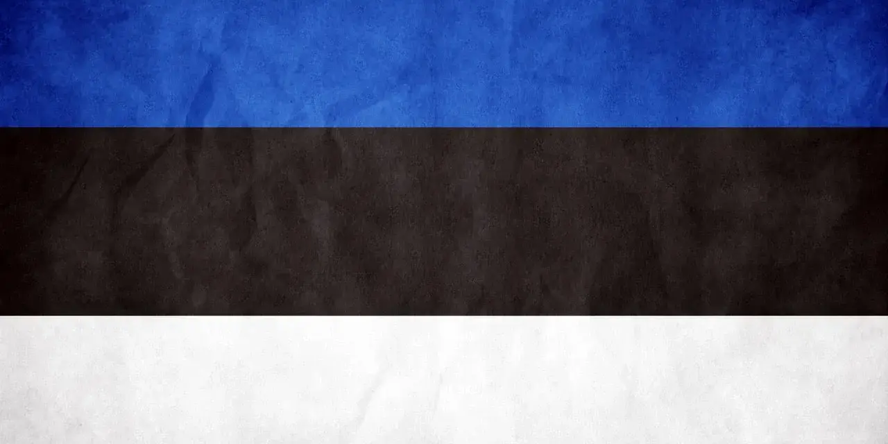 Flaga Estonii: niebieski pas symbolizuje niebo, czarny ziemię, a biały pokój i czystość.
