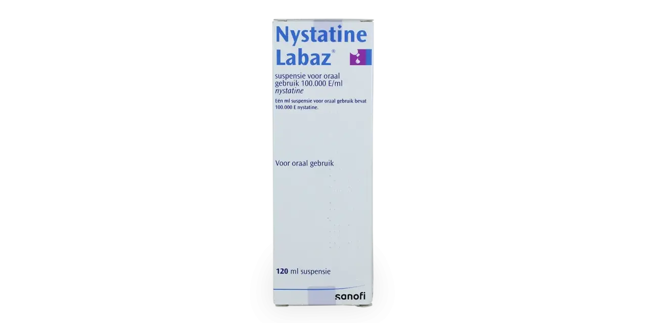 Opakowanie Nystatine Labaz, zawiesina doustna 100.000 E/ml. Sprawdź aktualną nystatyna cena.