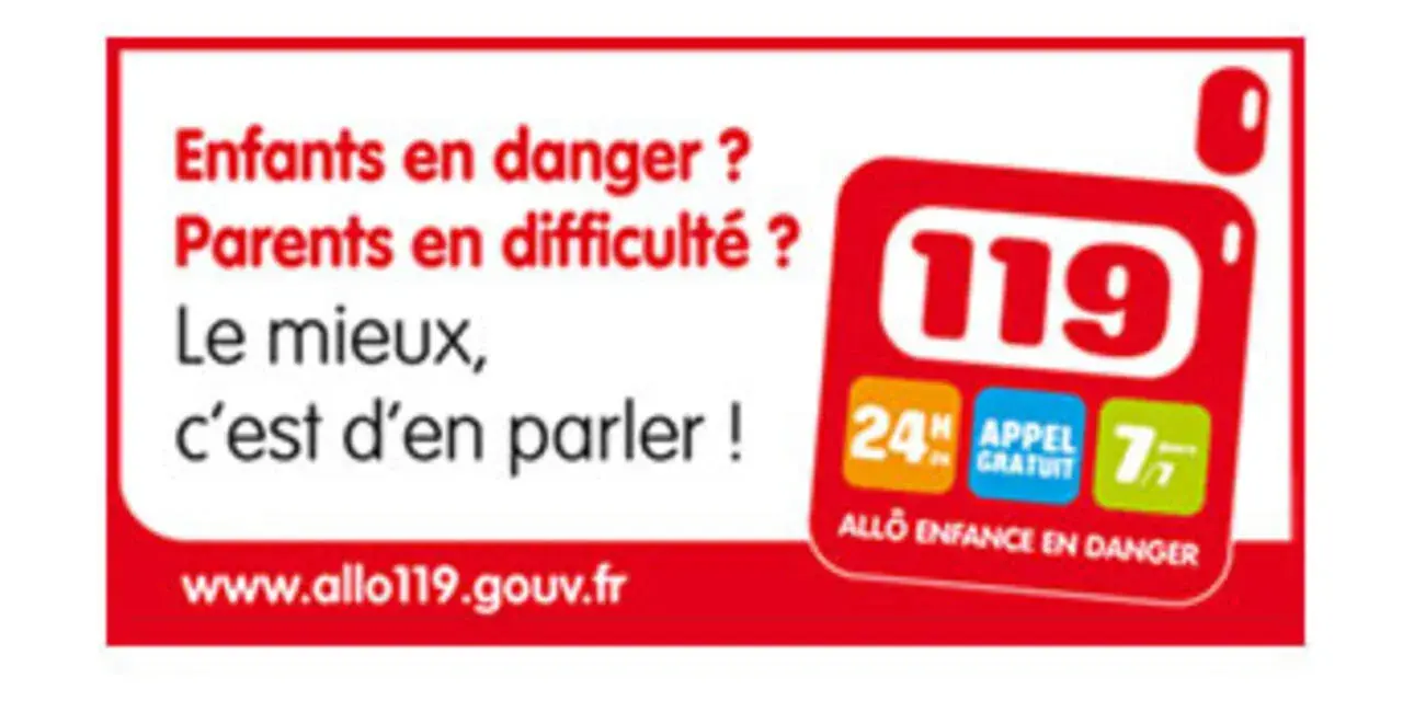 Enfants en danger ? Parents en difficulté ? Le mieux, c'est d'en parler ! Allo Enfance en Danger, numéro 119.