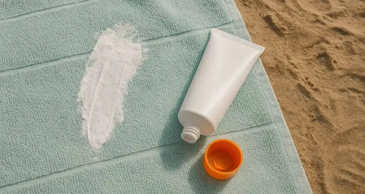 Crema solare su telo da spiaggia. Scopri come togliere le macchie gialle dalla biancheria colorata con rimedi naturali.