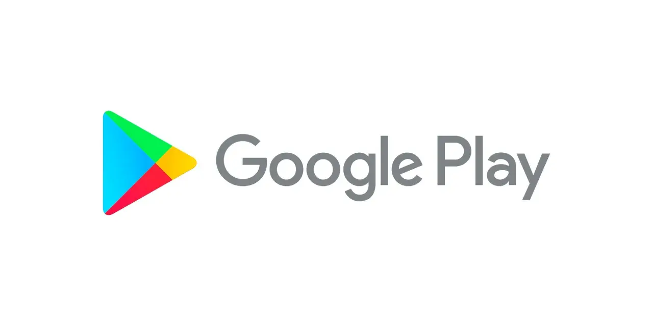 Logo Google Play z kolorowym trójkątem i napisem "Google Play".