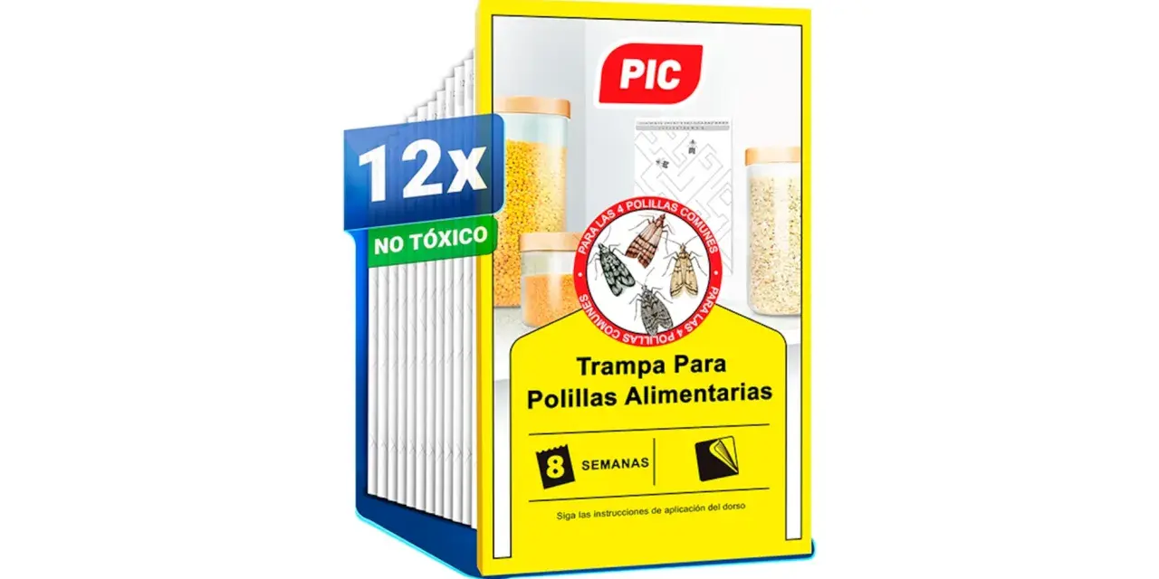 Caja de 12 trampas para polillas alimentarias, no tóxicas, para proteger tus alimentos de gorgojos.