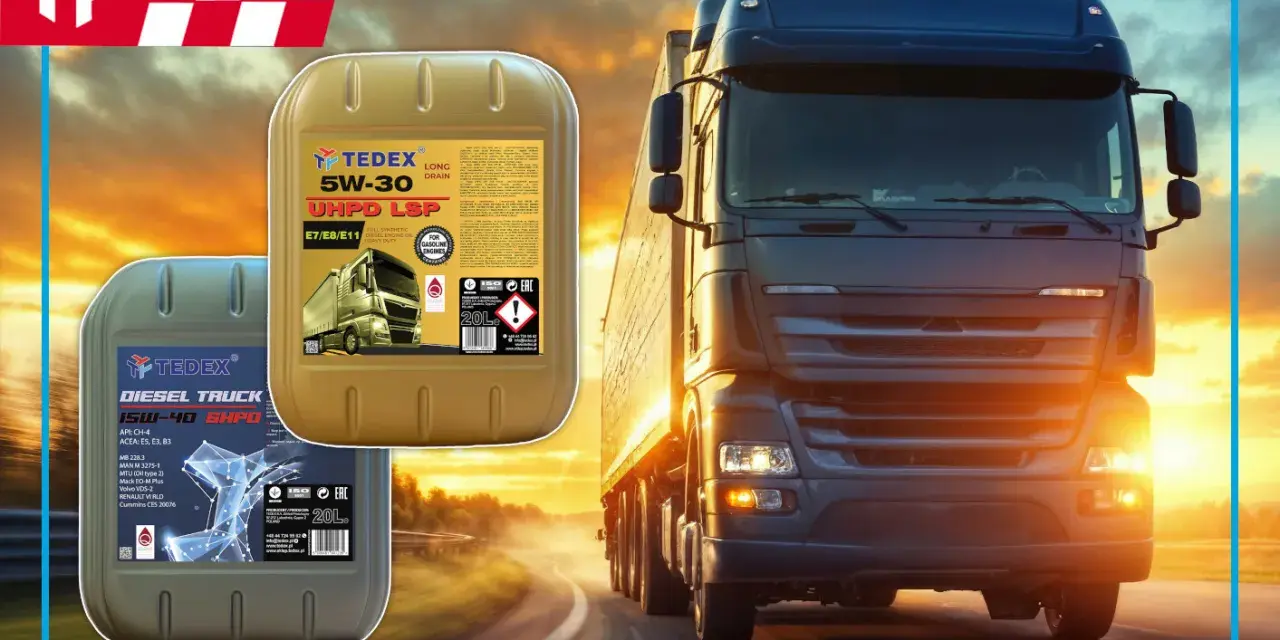 Olej 10w40 jaki to olej? Tedex Diesel Truck 15W-40 SHPD i Tedex 5W-30 UHPD LSP to oleje do ciężarówek.