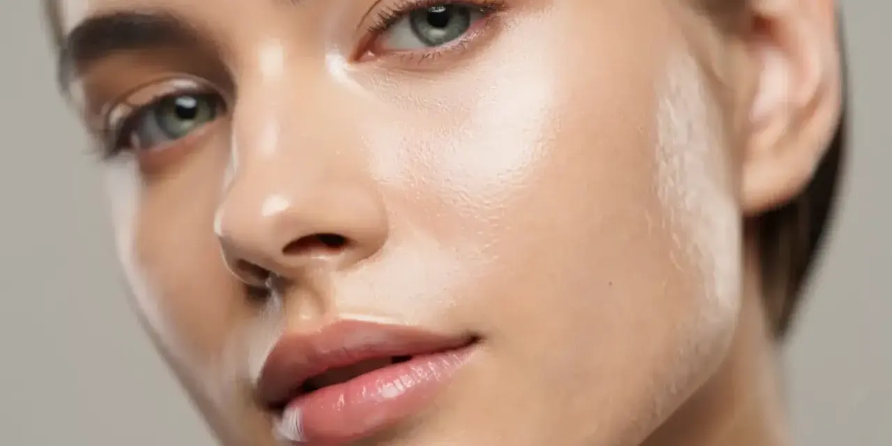Visage d'une femme avec une peau lumineuse et hydratée, un exemple de comment avoir une peau lisse sans imperfection.