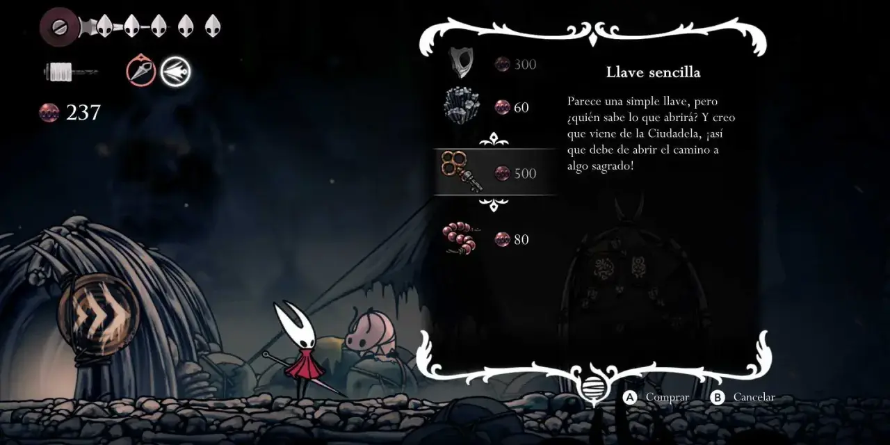En este **Hollow Knight guía**, la Pequeña Lave cuesta 500 geodas. ¡Podría abrir un camino sagrado!