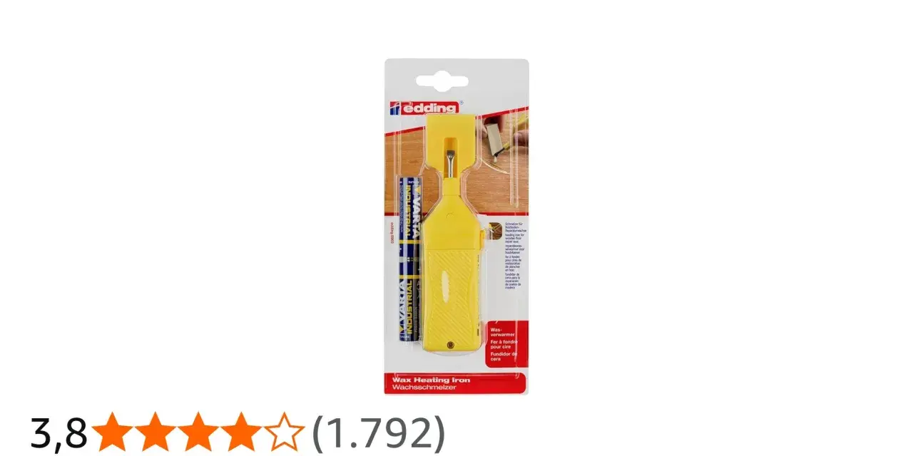 Scaldino per cera Edding, ideale per riparazioni su legno. Il suo significato è praticità e restauro.