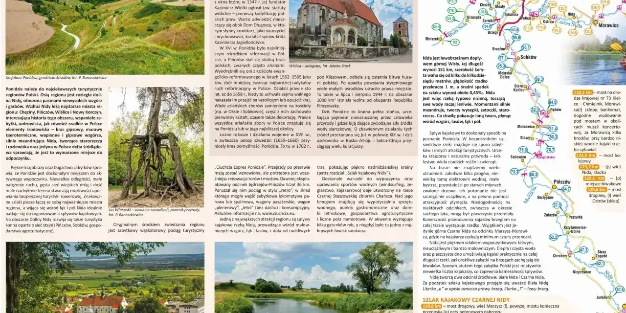 Ponidzie atrakcje: malownicze krajobrazy, zabytki, uzdrowiska, rzeki Nida i Czarna Nida. Idealne miejsce na aktywny wypoczynek i spływy kajakowe.