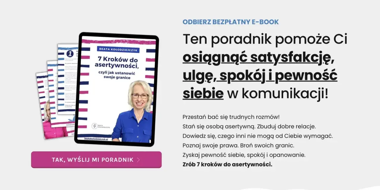 Jak nauczyć dziecko reagować na zaczepki? E-book "7 kroków do asertywności" pomoże Ci zyskać pewność siebie i spokój w komunikacji.
