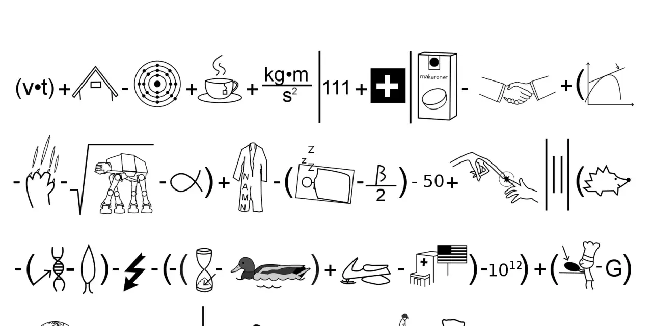 Bilden visar en serie rebusar att skriva ut. Symboler som en AT-AT-walker, en tekopp och en jordglob bildar ordgåtor.