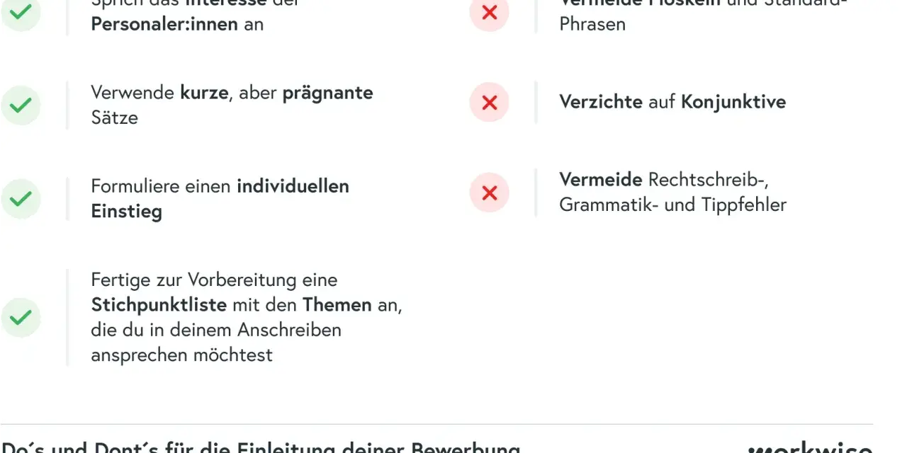 Tipps für deine Initiativbewerbung: Interesse wecken, prägnant formulieren, individuell einsteigen. Vermeide Floskeln & Konjunktive.