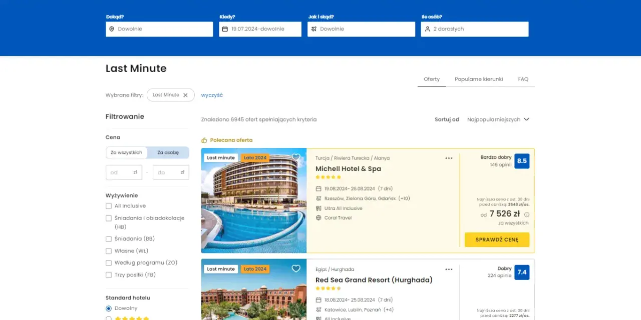 Last Minute oferty z kodem rabatowym. Znajdź wymarzone wakacje last minute, np. do Turcji lub Egiptu.