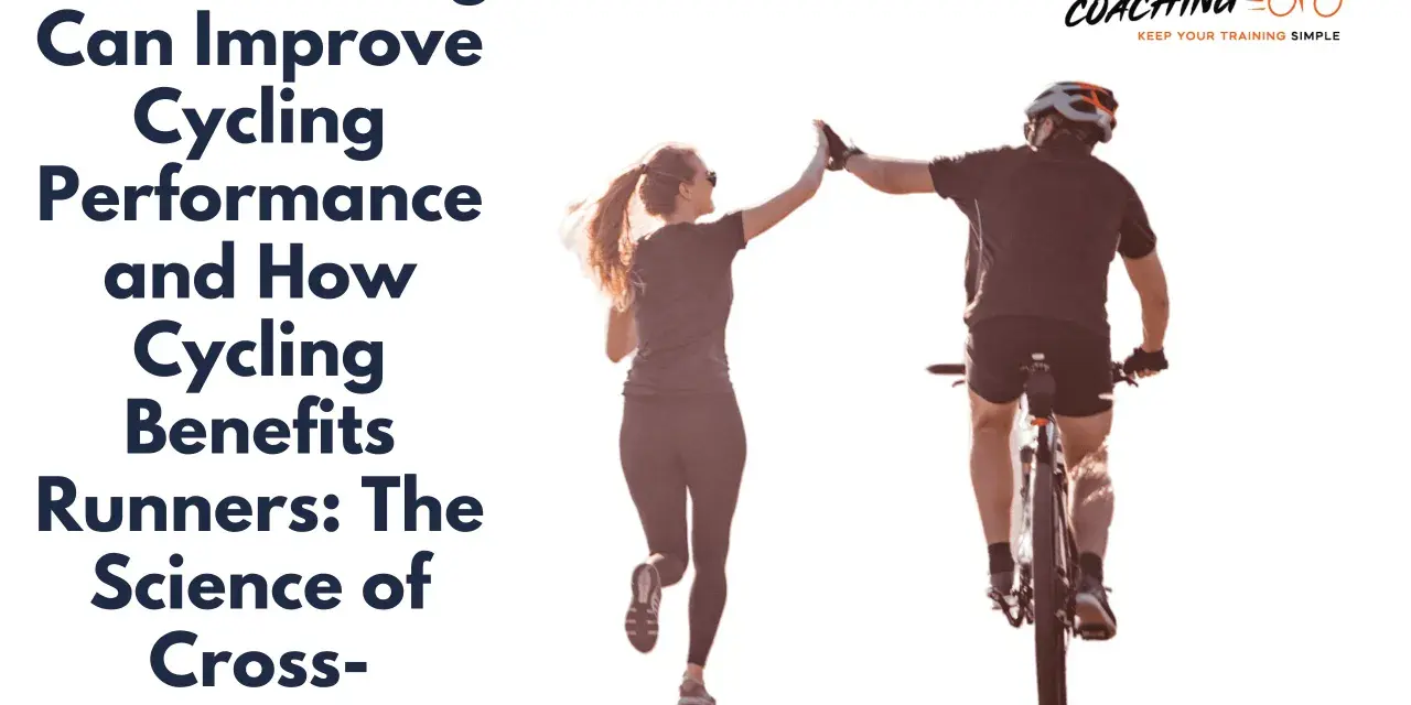 A runner and cyclist high-five, illustrating how cycling benefits runners and improves performance.