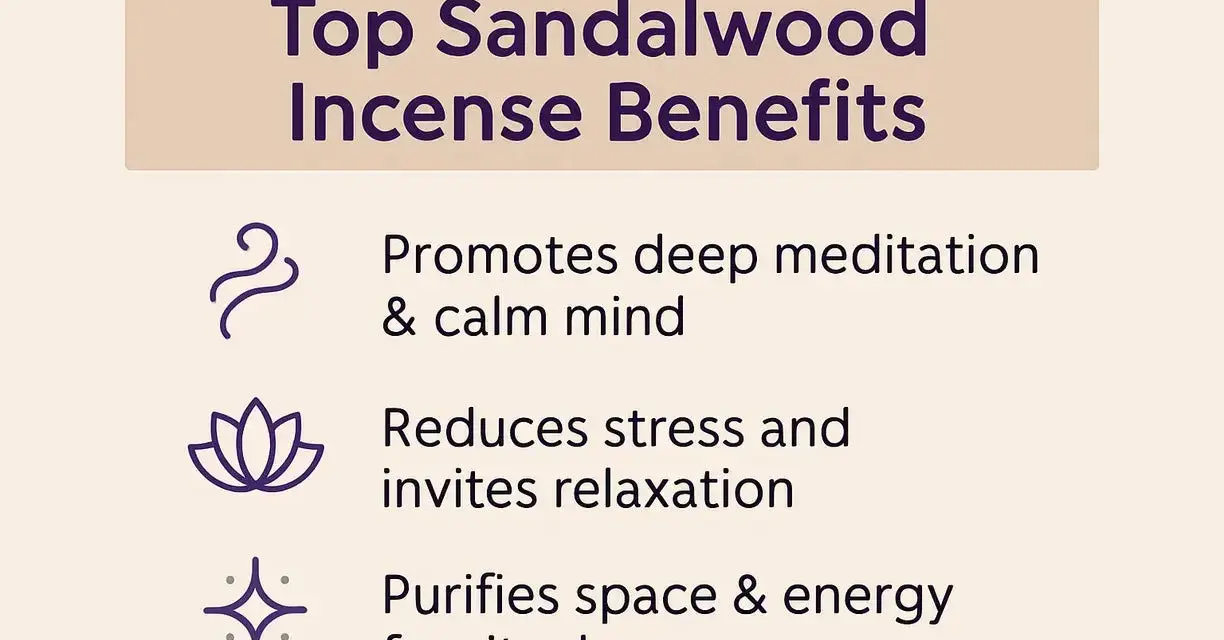 Discover the healing properties of sandalwood incense: promotes meditation, reduces stress, and purifies space for rituals.