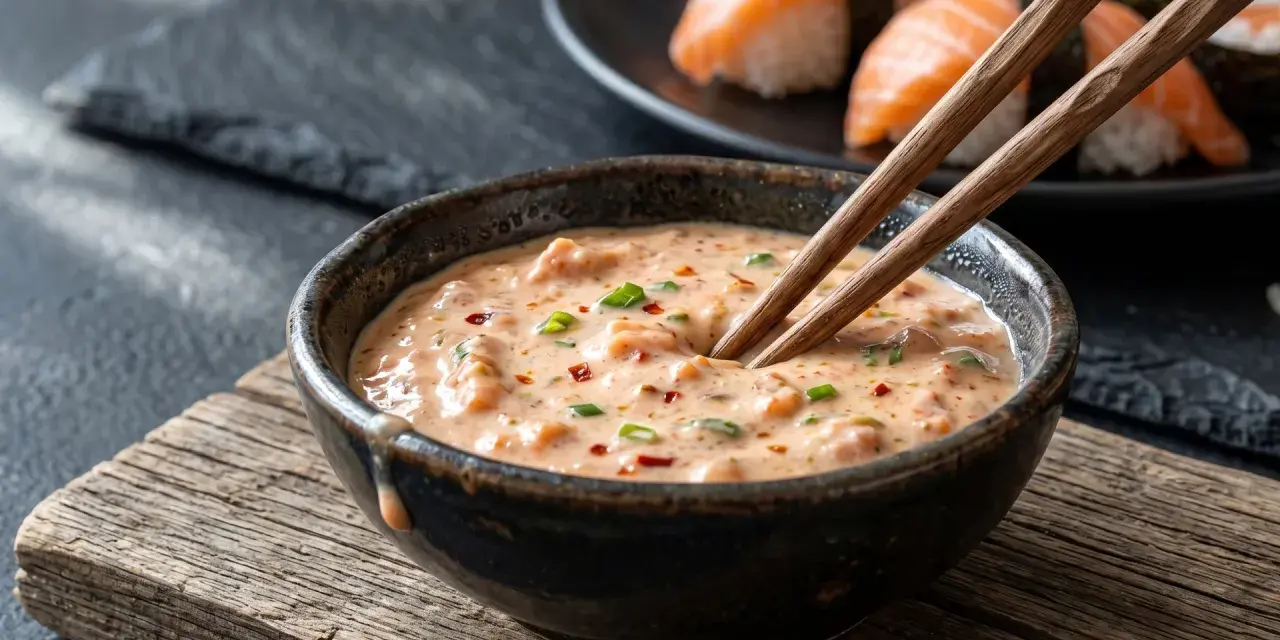 Pikantny sos spicy mayo, idealny do sushi. Prosty przepis na kremowy dodatek.