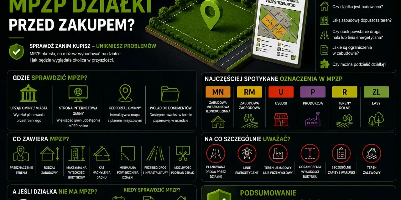 Jak sprawdzić plan zagospodarowania przestrzennego (MPZP) działki przed zakupem? Dowiedz się, gdzie i co zawiera MPZP, by uniknąć problemów.