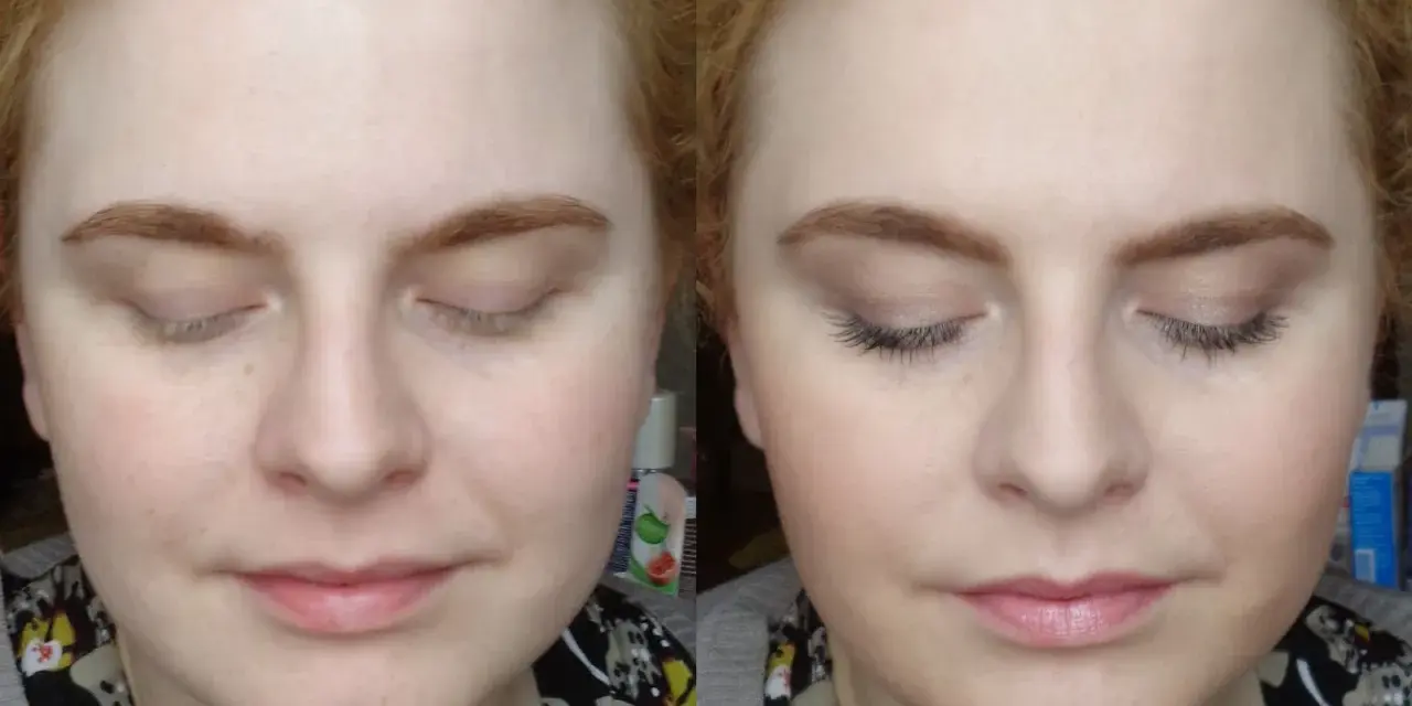 Porównanie twarzy: po lewej naturalny wygląd, po prawej subtelny makijaż "no make up".