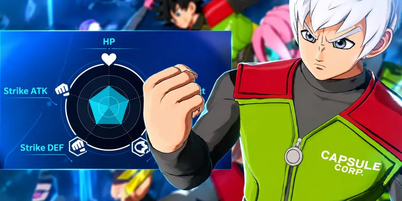 Personaje con stats de Dragon Ball Xenoverse 3, listo para el combate.