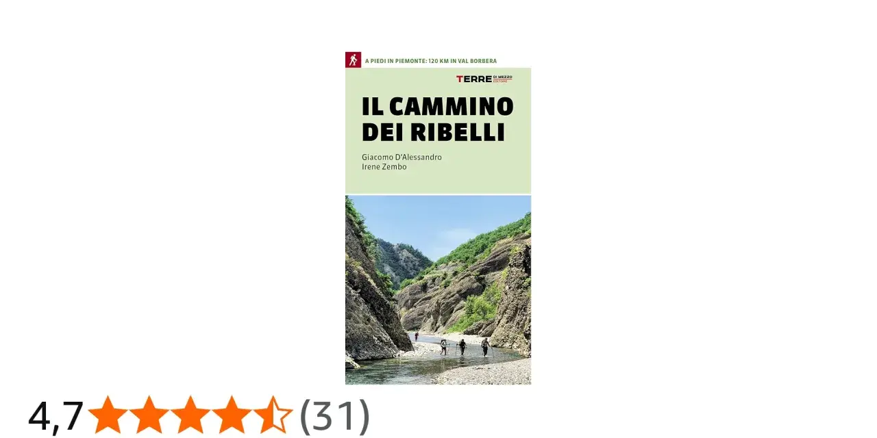 Copertina del libro "Il cammino dei ribelli", che mostra un gruppo di escursionisti in un canyon.