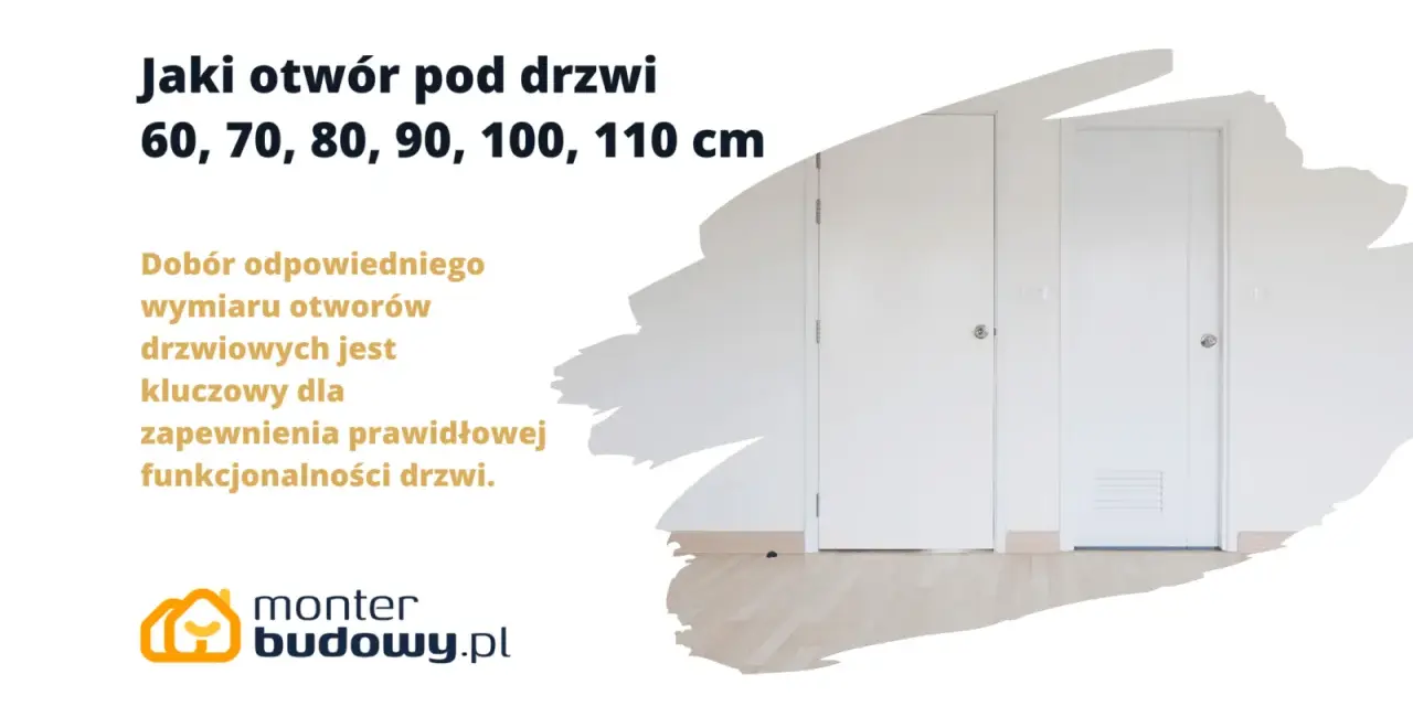 Wybór odpowiednich wymiarów drzwi wewnętrznych (60-110 cm) to klucz do funkcjonalności. Dwoje białych drzwi w jasnym wnętrzu.