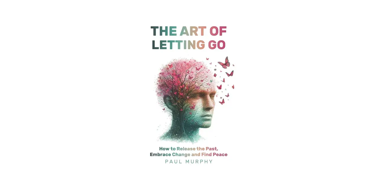 The cover for "The Art of Letting Go" features a man's head transforming into a tree with butterflies, symbolizing release and new beginnings.