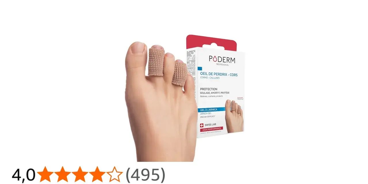 Protection pour oeil de perdrix et cors. Ces manchons en tissu soulagent et protègent les doigts de pied.