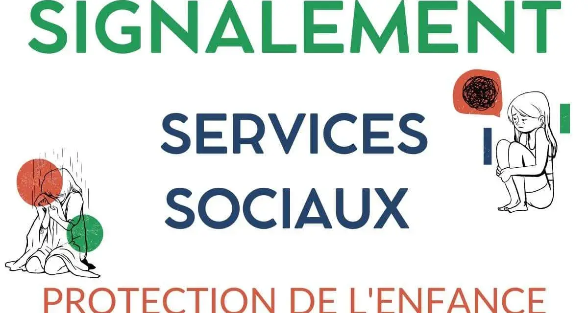 Signalement services sociaux : protection de l'enfance. Illustration d'enfants en détresse, appelant à l'aide.