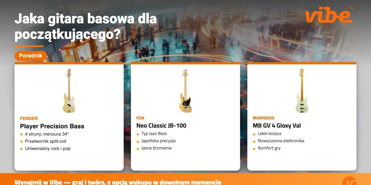 Poradnik: Jaka gitara basowa dla początkującego? Fender Player Precision Bass ma 4 struny.