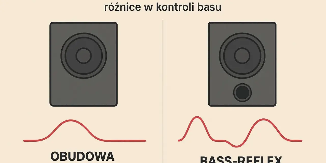 Porównanie obudowy zamkniętej i bass-reflex. Różnice w kontroli basu pokazane na wykresach.