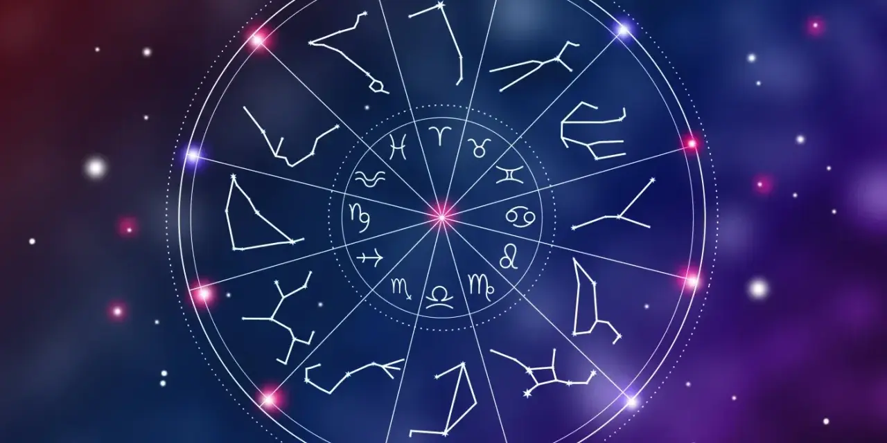 Koło zodiaku z symbolami gwiazd. Sprawdź swój horoskop dzienny Byk i odkryj, co mówią gwiazdy.