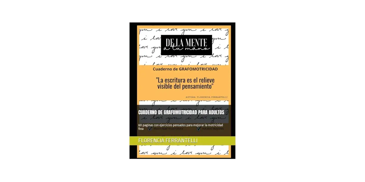 Cuaderno de grafomotricidad para adultos, con ejercicios para mejorar la motricidad fina y visomotora.