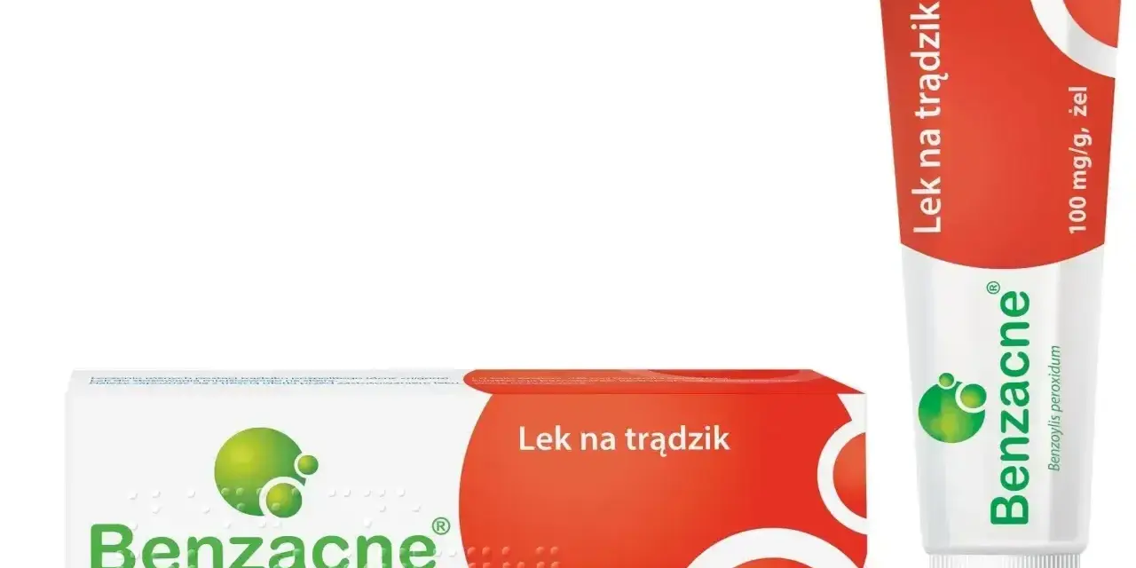Opakowanie i tubka żelu na trądzik Benzacne. Wiele pozytywnych benzacne opinie potwierdza jego skuteczność w walce z niedoskonałościami.