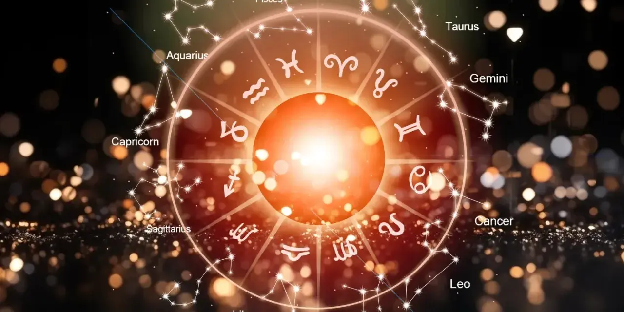 Okrąg zodiaku z symbolami i konstelacjami. Czy wśród nich kryją się 4 najgorsze znaki zodiaku?