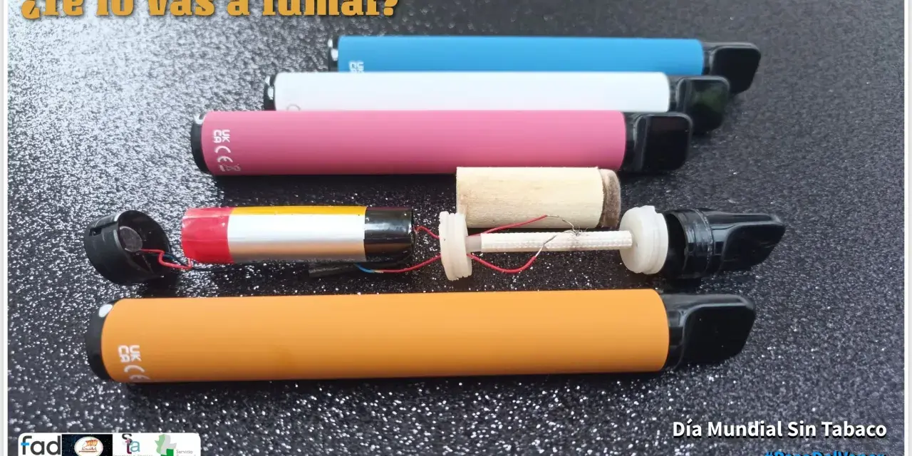 Vapers de colores desarmados, mostrando batería y resistencia. ¿Te lo vas a fumar? Reflexión sobre los beneficios de vapear. #PasoDelVaper