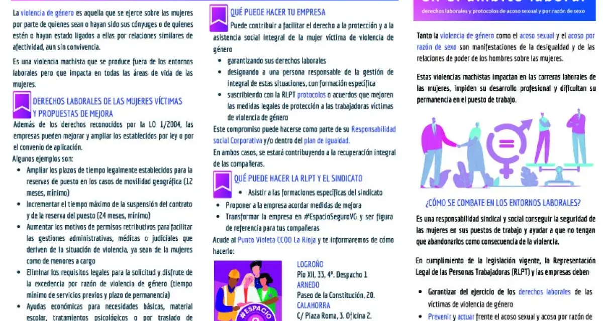 Protocolos para mejorar derechos laborales de víctimas de violencia de género. Empresas y sindicatos deben garantizar protección y prevenir acoso sexual.