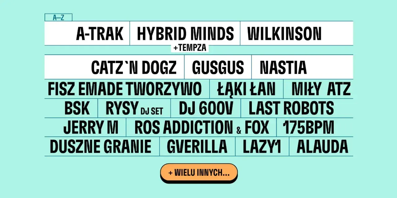 Lineup festiwalu: A-Trak, Hybrid Minds, Wilkinson, Catz'n Dogz, GusGus, Nastia, Fisz Emade Tworzywo, Łąki Łan, Miły Atz, BSK, Rysy, DJ 600V, Last Robots, Jerry M, Ros Addiction & Fox, 175bpm, Duszne Granie, Gverilla, Lazy1, Alauda i wielu innych.