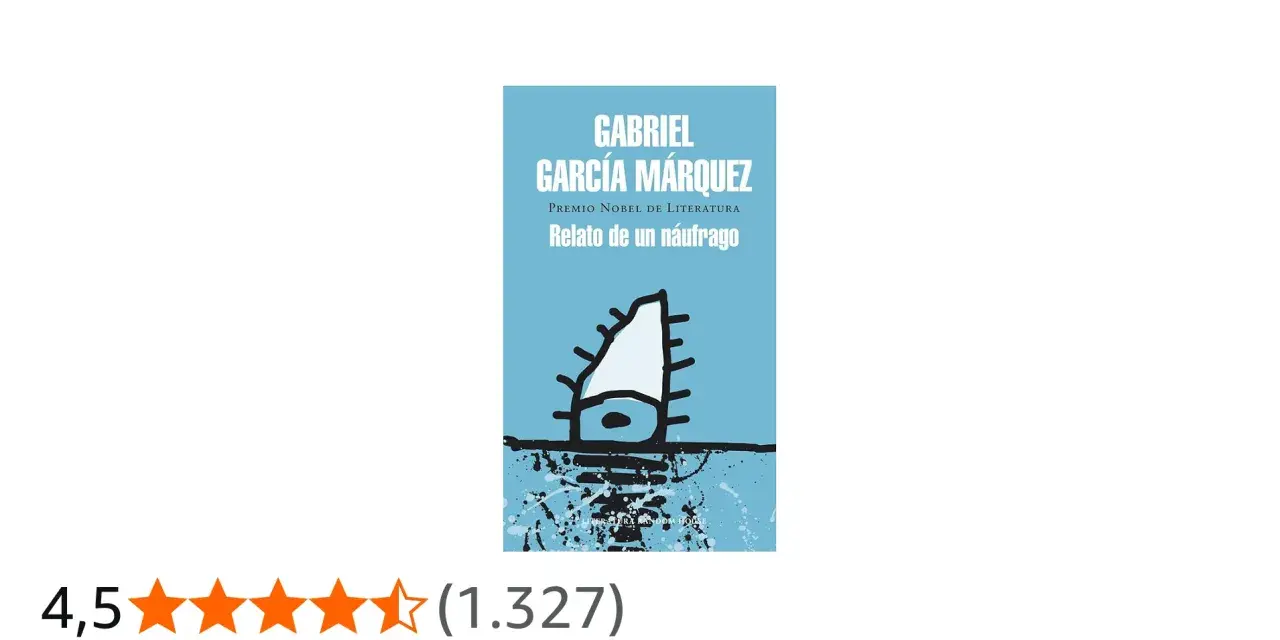 Portada del libro "Relato de un náufrago" de Gabriel García Márquez, con una ilustración abstracta de un barco y estrellas.