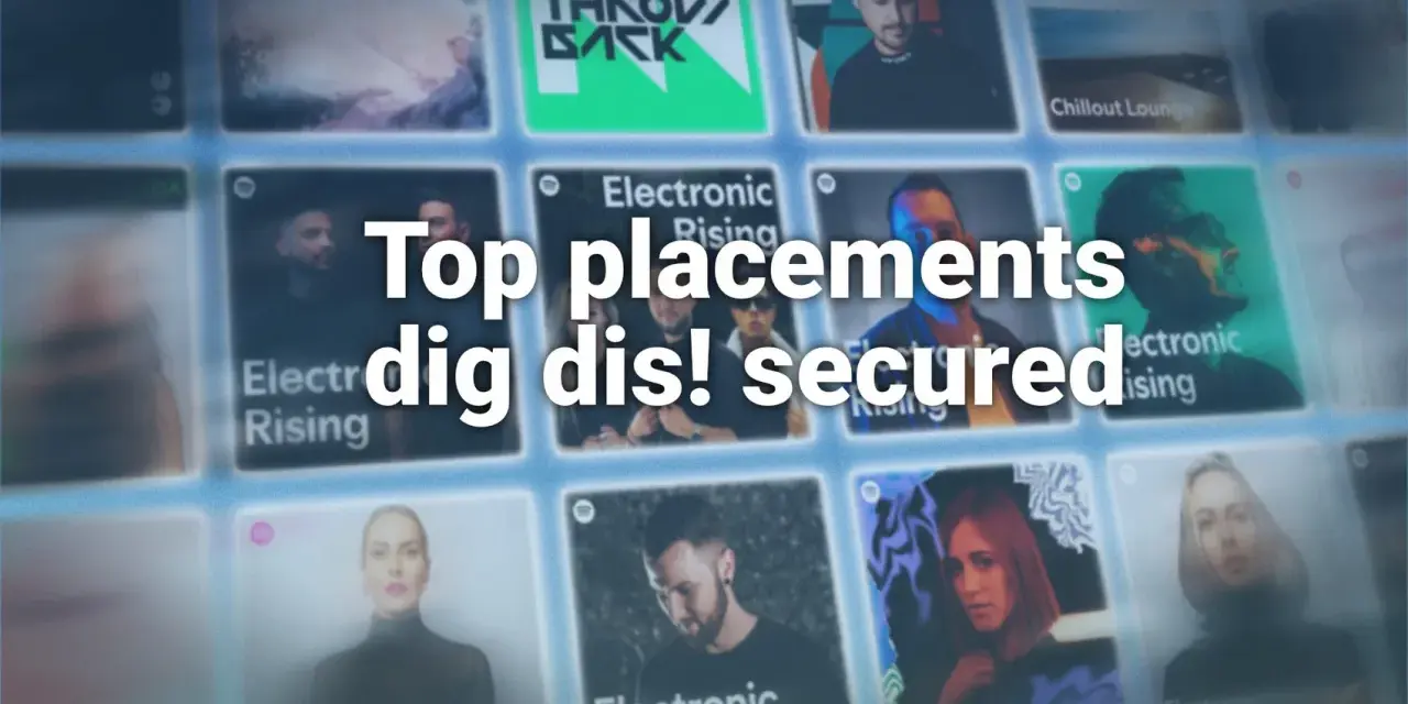 Top-Platzierungen für Apple Music Artists gesichert! Viele Playlists mit elektronischer Musik und Porträts von Künstlern.