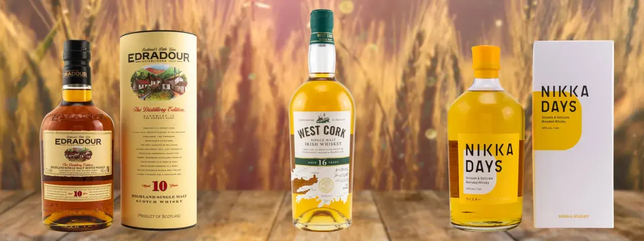 Edradour, West Cork und Nikka Days: drei Flaschen Whisky, die den besten milden Whisky für jeden Geschmack versprechen.