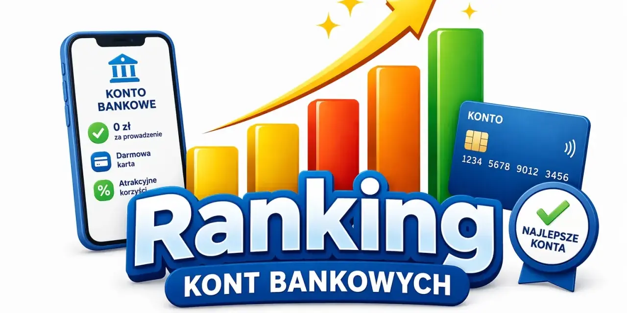 Ranking kont bankowych z telefonem, kartą i wykresem wzrostu. Znajdź najlepszy bank w Polsce!