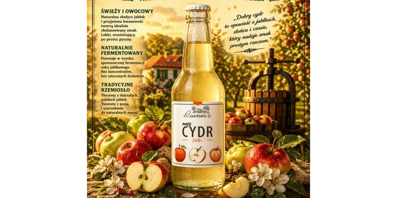 Czy cydr ma datę ważności? Ten naturalnie fermentowany cydr jabłkowy, tłoczony z polskich jabłek, zachwyca smakiem.