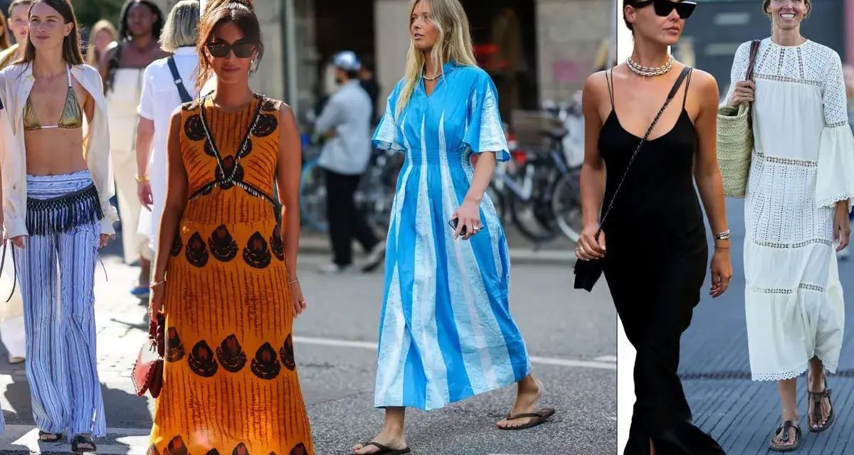 Modelos lucen vestidos y atuendos playeros, perfectos para casual looks para ir a la playa.
