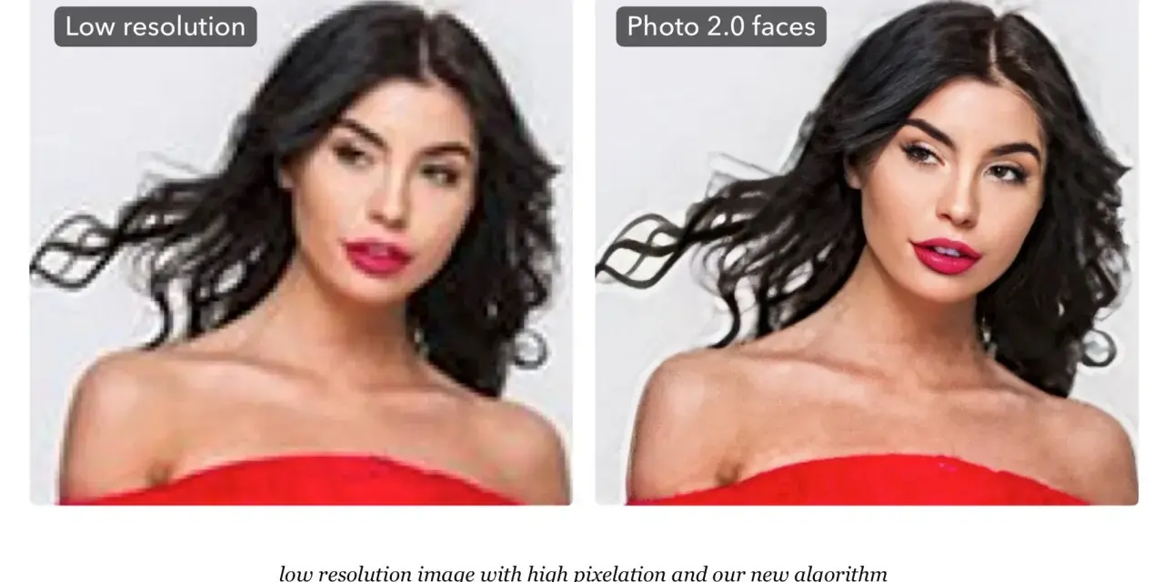 Porównanie: zamazane zdjęcie kobiety z lewej i wyostrzone po prawej. Nasz algorytm pozwala ulepszyć obraz.