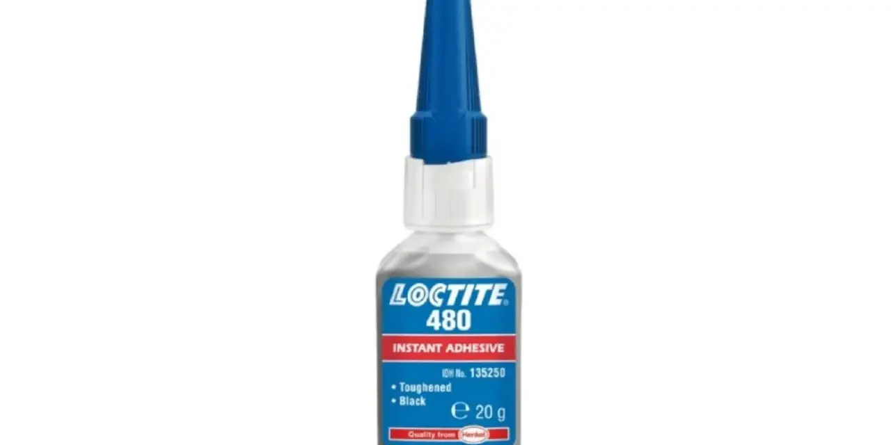 Loctite 480 - czarny, utwardzony klej błyskawiczny. Idealny, gdy zastanawiasz się, czym skleić aluminium.