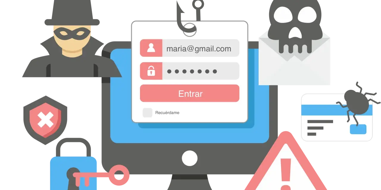 Ladrón acecha login, alerta de seguridad y tarjeta de crédito. ¡Es hora de eliminar phishing!