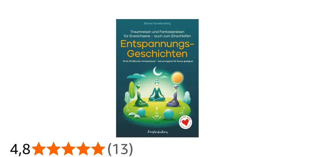Entspannungsgeschichten für Erwachsene: Drei Figuren meditieren unter Mond und Sonne. Ideal zum Einschlafen.