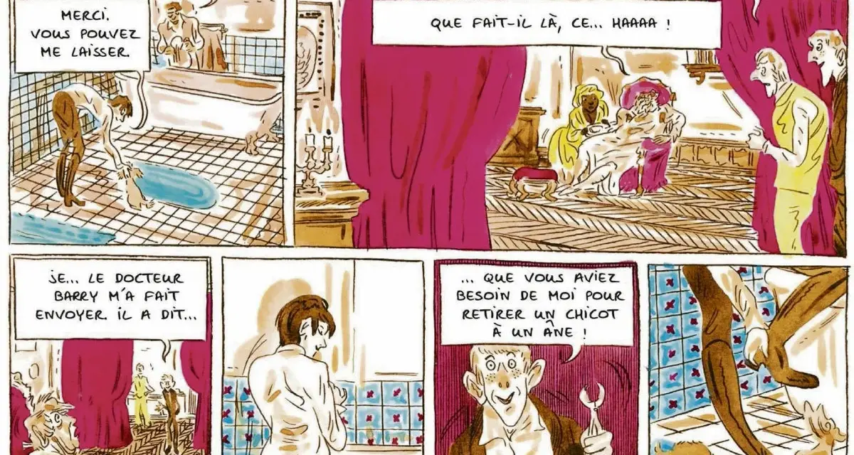 Le docteur James Barry, médecin, est représenté dans plusieurs scènes, dont une où il prépare un bain.